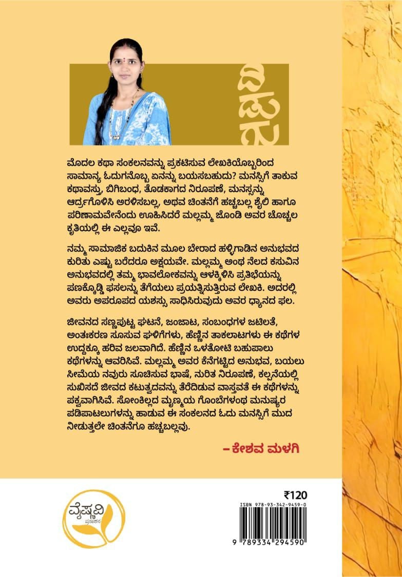 Title : Didugu, Collection of Stories, Writer : Mallamma Jondi, Publisher : Concave Media.