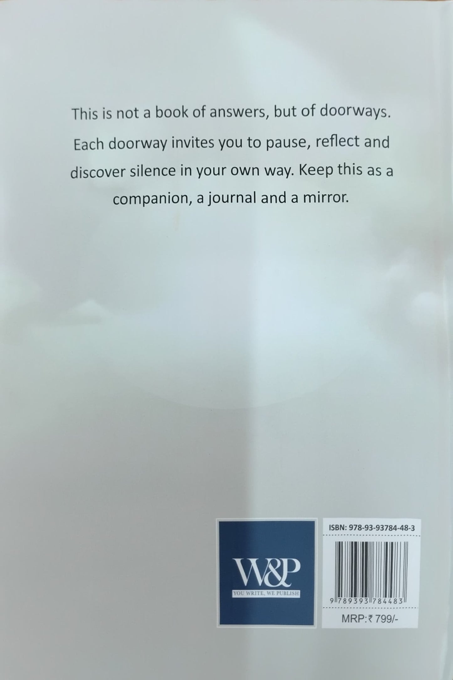 Title : 108 Doorways To Silence, Self Help, Writer : Ruthuparna Sharma, Publisher : WNP. 