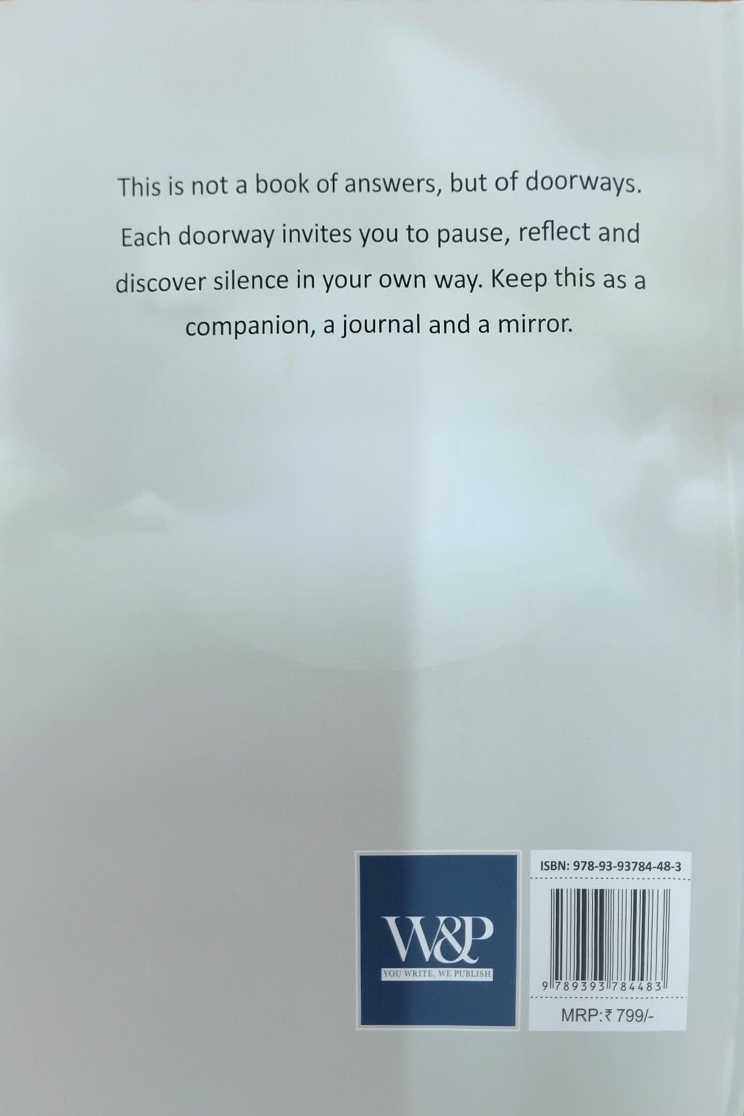 Title : 108 Doorways To Silence, Self Help, Writer : Ruthuparna Sharma, Publisher : WNP. 