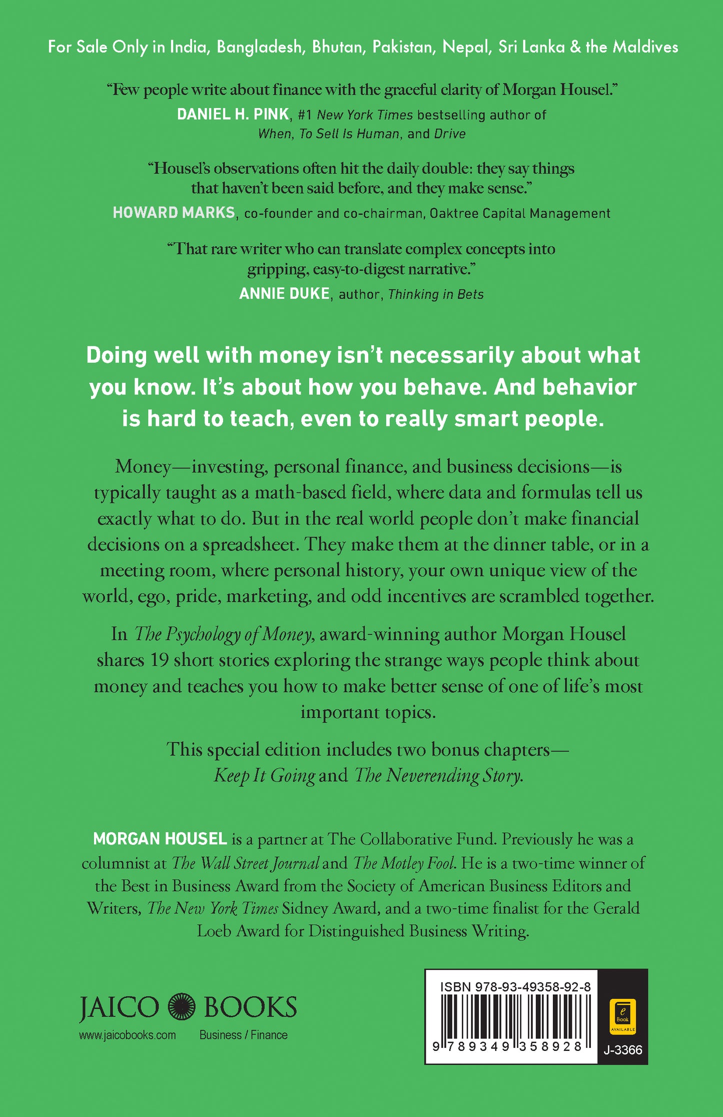 The Psychology of Money – Special Edition Includes 2 Bonus Chapters