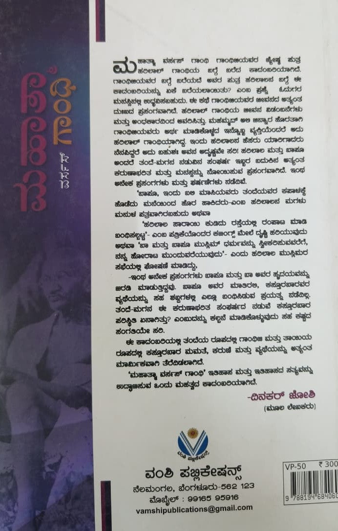 Title : Mahatma Versus Gandhi, Novel, Writer : To Kannada : D. N. Srinath, Publisher : Vamshi Publications. 