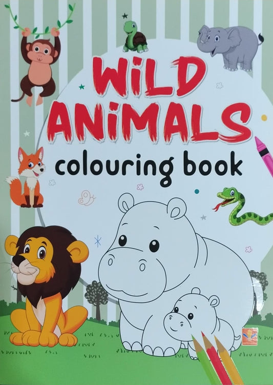 Title : Wild Animals - Colouring Book, Children Book, Publisher : Vasantha Prakashana